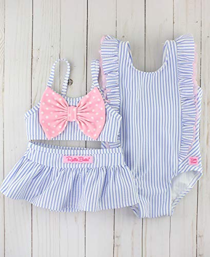 Image of RuffleButts Baby /Toddler Girls Ruffle Strap One Piece Swimsuit w /UPF 50+ Sun Protection