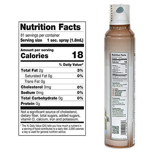 Mantova Ginger Flavored Extra Virgin Olive Oil Spray, Heart-Healthy Cooking Spray Perfect For Salads, Pasta Sauces, Or Grilling, 100% Natural Cooking Oil Made In Italy, Olive Oil Dispenser Bottle Sprays, Drips, Or Streams With No Waste, 8 Oz #TOP5