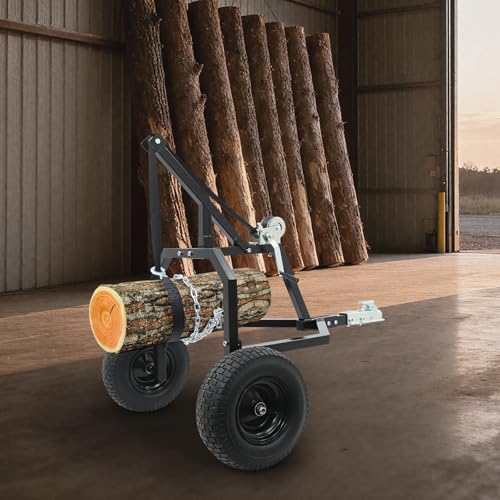 NOLANTI Remolque para Troncos, Capacidad de Carga 2000 lbs, Para Troncos hasta 24 pulgadas de Diámetro, Construcción de Acero y Hierro con Neumáticos de 16'', Remolque para Silvicultura y Construcción (Negro) miniatura 6