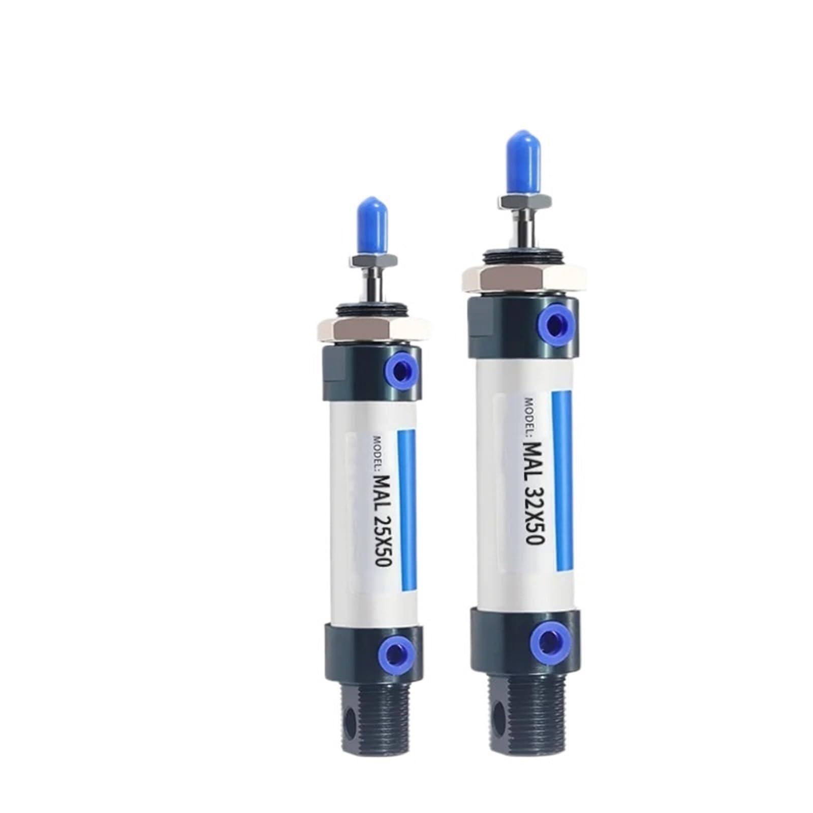 Jwseo 200Mm Stroke Air Pneumatic Cylinders Double Compressed Mal Bore 16/20/25/32Mm 40Mm Stroke 25/50/75/100 200 400 Single Lever Air Cylinder(,Bore 16Mm)