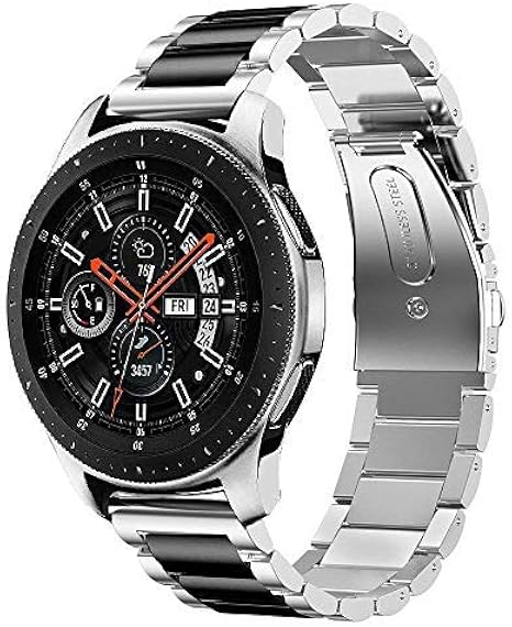 Iitee Strap Compatible With Samsung Galaxy Watch 46mm Galaxy Watch 3 45mm Gear S3 Frontier Gear S3 Classic Huawei Watch 2 Pro Smartwatch 22mm Stainless Steel Strap Replacement Silver Black Amazon Co Uk Electronics Photo