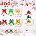 Wavwavw 60 Pieces Large Christmas Pull Bows Christmas Assorted Gift Wrap Bows DIY Metallic Gift Crafts with Glue Point for Xmas Presents Wedding Party Basket Holidays Decoration
