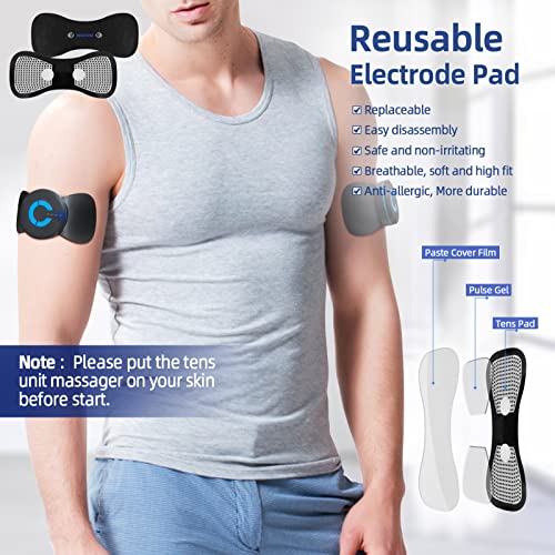 Tens Unit Back Pain Relief Muscle Stimulator Deep Tissue Ems Rechargeable Portable Mini Massager Electronic Pulse Therapy Machine For Back Arms Shoulder Leg Neck Pain Relief (Fsa Or Hsa Eligible) #TOP5