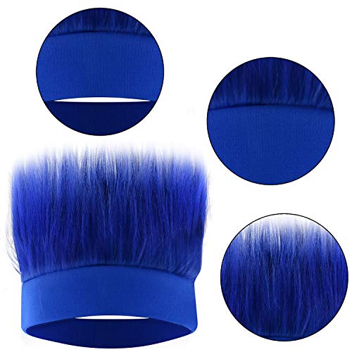 Sunshane 2 Pack Hairy Headband Crazy Hair Wigs For Mardi Gras Cosplay Sports Party And Spirit Day Accessory (Blue) #TOP3