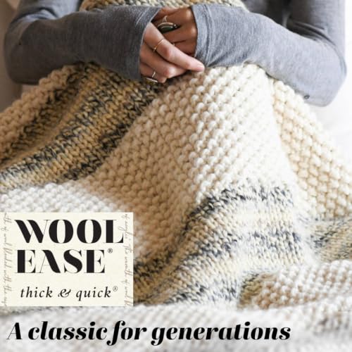 Image of Lion Brand Yarn, Wool-Ease Thick & Quick, Diamond, White Metallic, 3 Pack | Super Bulky Wool Acrylic Blend Fiber for Soft Hats, Sweaters, Chunky Blankets, Yarn for Crochet, Knitting, Crafts, Weaving