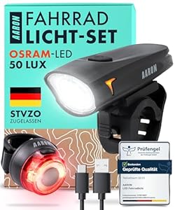 AARON LUX LED Fahrradlicht Set