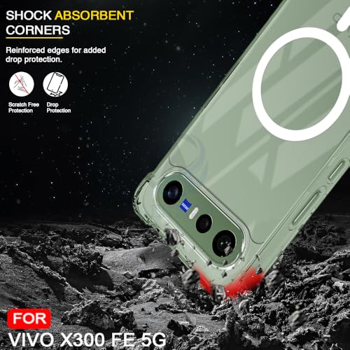 Image of AESTMO Clear Back Cover for Vivo X300 FE 5G | 360 Protection | Transparent Back Cover for Vivo X300 FE 5G (PC + TPU, Compatible with MagSafe Accessories, Transparent Bumper)