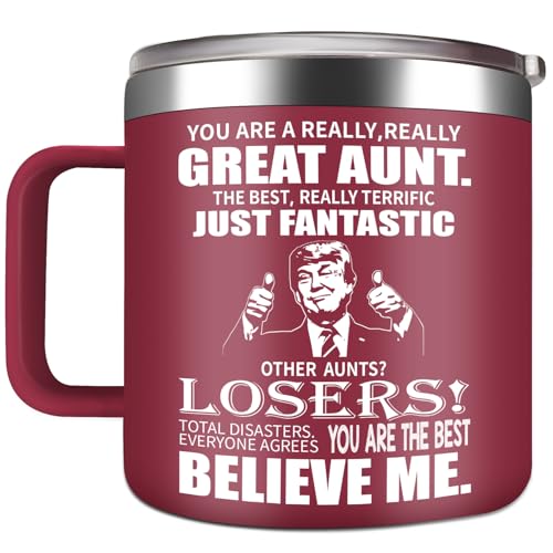 Aunt Mug Stylish 14oz Stainless Steel Coffee Mug Great Aunt Gift for Auntie Uncle Mothers Day Christmas Birthday Present