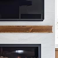Vista 4 de Modern Ember Cody - Estante flotante de madera para chimenea de 48 pulgadas, sin terminar, estante de madera con molduras simétricas superior e