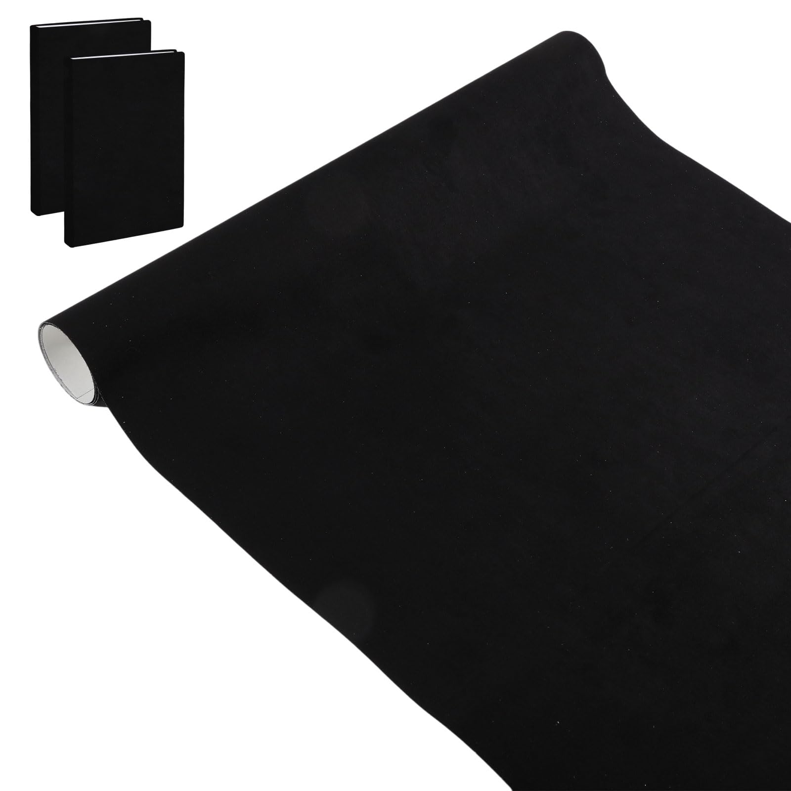 GLOBLELAND Black Book Cloth for Book Binding 40x17inch Suede Fabric Surface Paper Backed Washable and Reusable Protective Cover Book Binding Materials