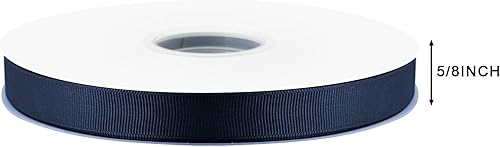 Miniatura 2 de Cinta de grogrén para manualidades de 58 pulgadas x 50 yardas, cinta azul marino para envolver regalos, doble cara, muy adecuada para bodas, cinta