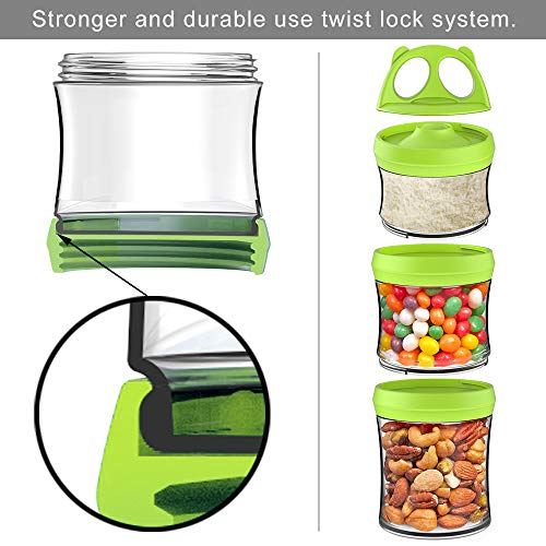 Image of SELEWARE Green Stackable Snack Containers for Kids Toddlers Adults, 28oz
