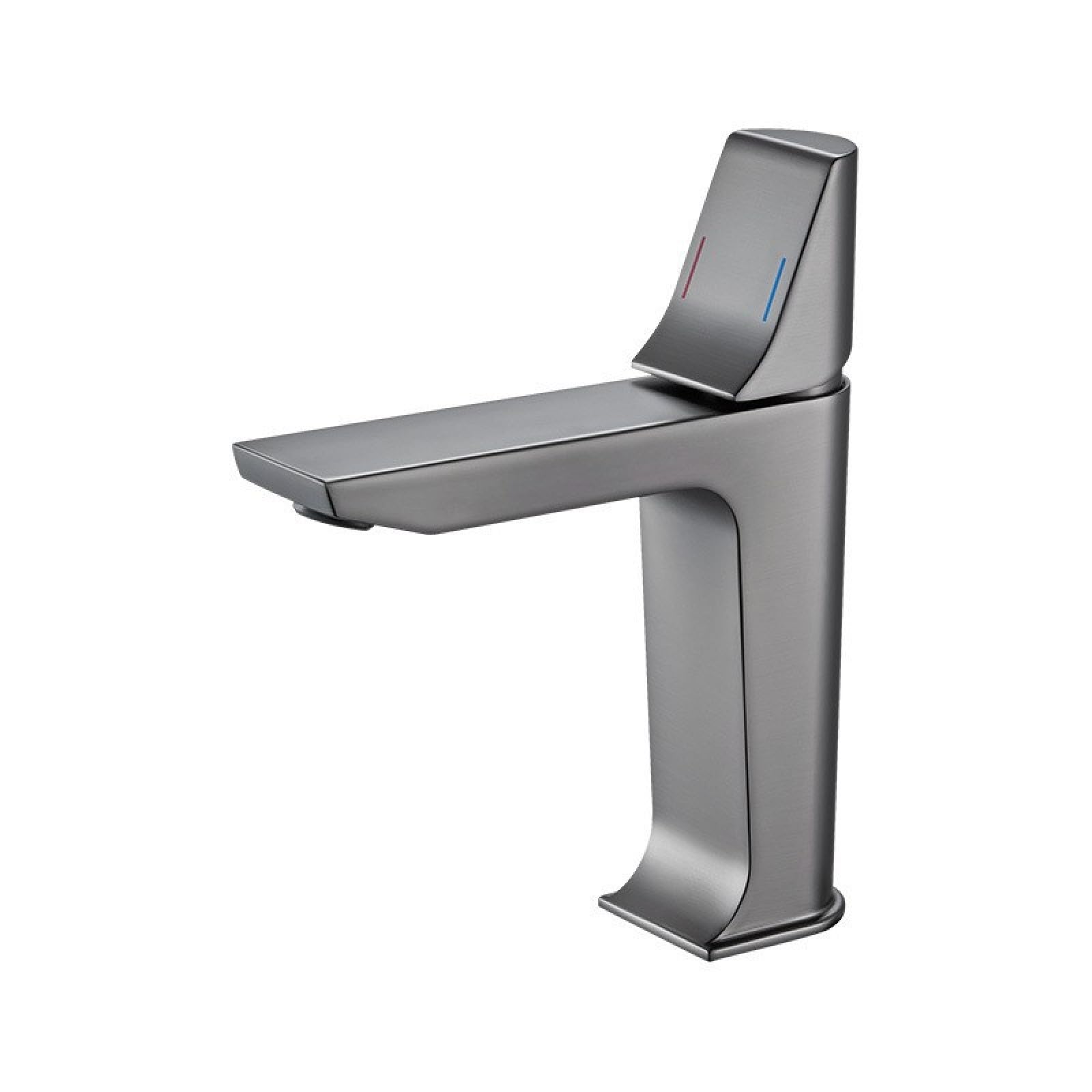 Fanjubei Gunpowder Gray Bathroom Copper Hot And Cold Sink Faucet, Gun Gray