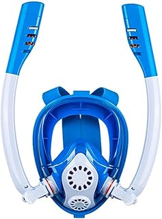 Maschera da Snorkeling Integrale Maschera da Snorkeling Integrale Respirazione Sicura Maschera da Immersione Panoramica A 180° con Sistema Dry Top Doppi Tubi Anti-Perdite Set da Snorkel
