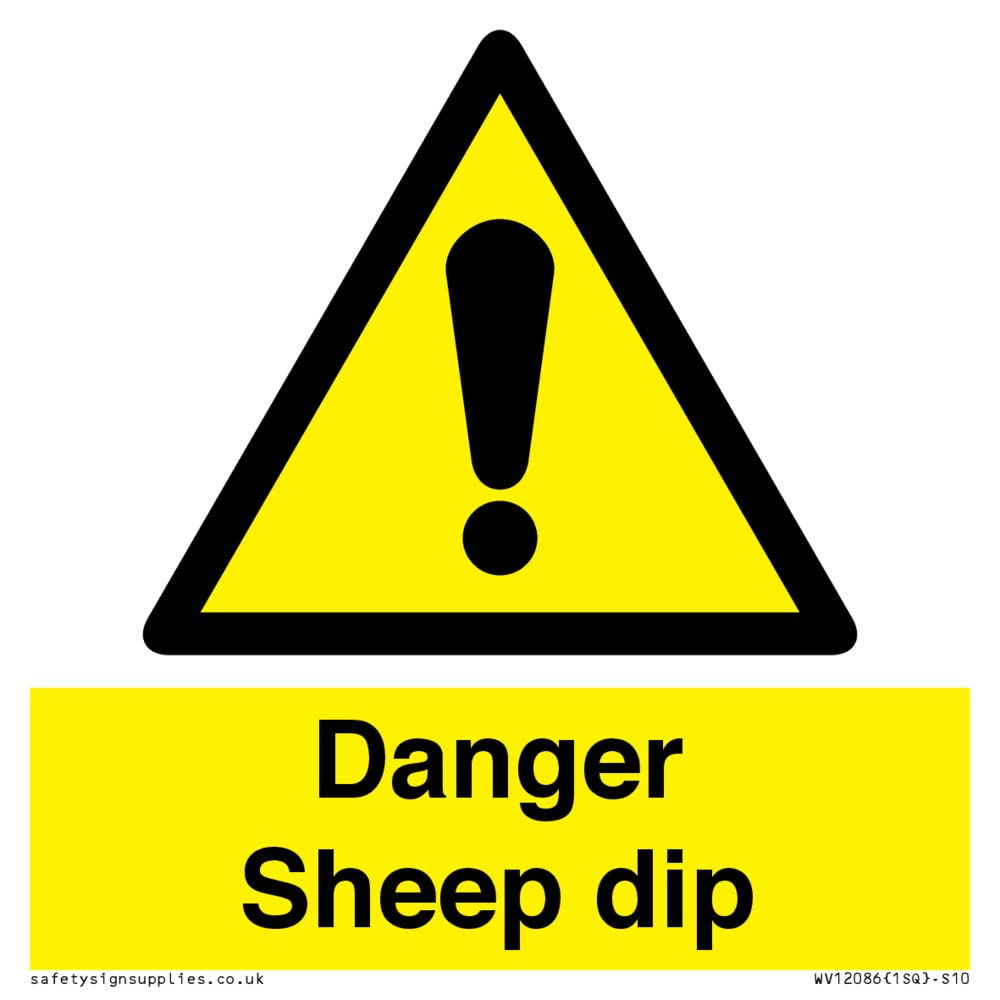 Danger Sheep dip Sign - 100x100mm - S10