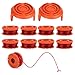 Produktbild Rasentrimmer Spule Für Rasentrimmer,8 Ersatzspulen 2 Kappe,Spule Funktioniert Mit Worx rasentrimmer, rasentrimmer faden Mit 1.65mm,3.05m LäNge Fadenspule