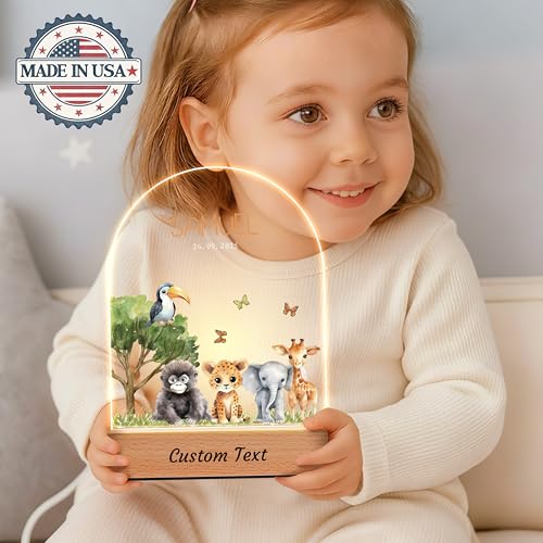 Lámpara de noche personalizada para bebé con placa acrílica miniatura 2