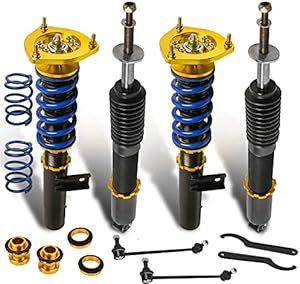 MOSTPLUS Coilover Compatible with Volkswagen VW 2007-2009 GTI / 2003-2007 Golf MK5 Adjustable Height Suspensions Coil Spring Struts (Set of 4)