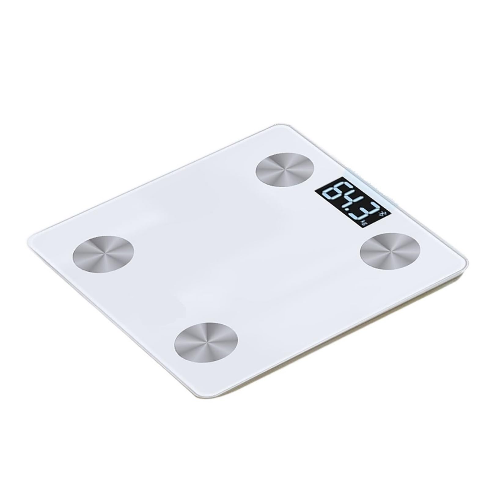 Báscula De Composición Grasa Corporal Inteligente, Baño, Prueba 12 Datos Corporales, Masa, IMC, Salud, Peso, Pantalla LED, Bluetooth Preciso FáCil De Leer(White)