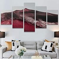 SIGNWIN 5 Panel Canvas Wall Art Modern Art Expressive Landscape Modern Mountain Top Multicolor Photography for Home Decorations Ready to Hang - 60