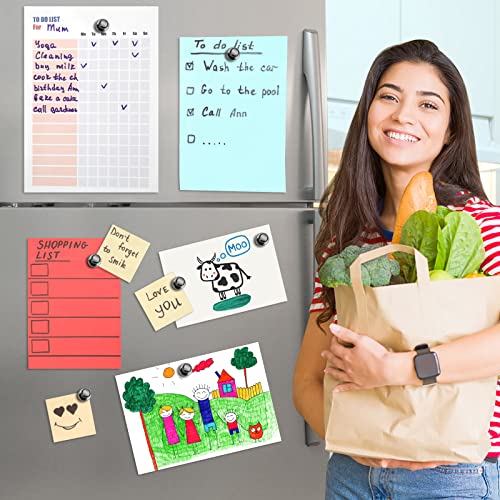 Pack Of 16 Kitchen Magnets For Refrigerator Strong Fridge Magnets Small Office Magnets Imanes Para Refrigerador Black Magnets For Adults' Kitchen Office School #TOP4