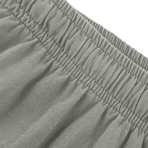 Men's Casual Linen Pants Elastic Waist Drawstring Lightweight Beach Summer Pants Straight-Legs Loose Trousers4