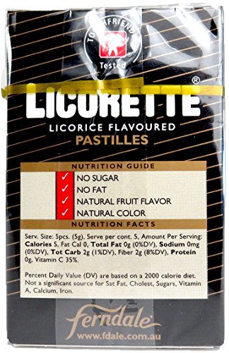 Licorette Sugar Free Licorice Flavored Pastilles, 0.88 Oz Packets In A Blacktie Box (Pack Of 24) #TOP3