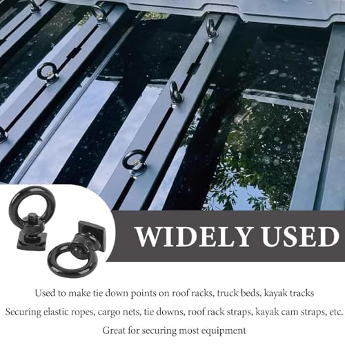 4-teiliges T-Schienen Set Zur Befestigung von Ankern, M8-Schlitzen und Ösenmuttern aus Edelstahl, Zur Befestigung von Bungee-Seilhaken auf Dachgepäckträgern (Black)