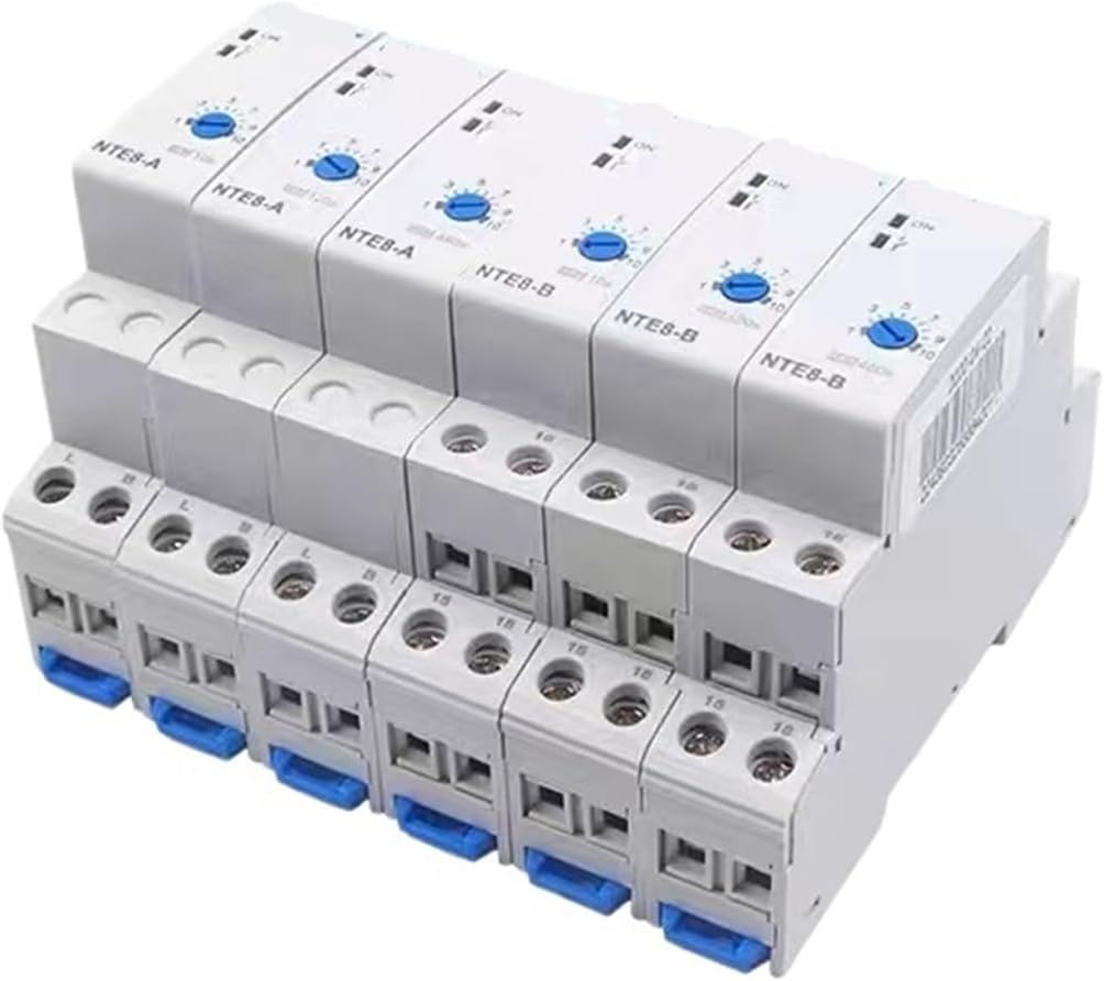 1Pcs NTE8 Series Time Delay Relay Control Off Power On Delay NTE8-A NTE8-B 10S 120S 480S AC220V DC24V Din Rail Digital Timer(B(ON Delay),NTE8 10S DC24V)