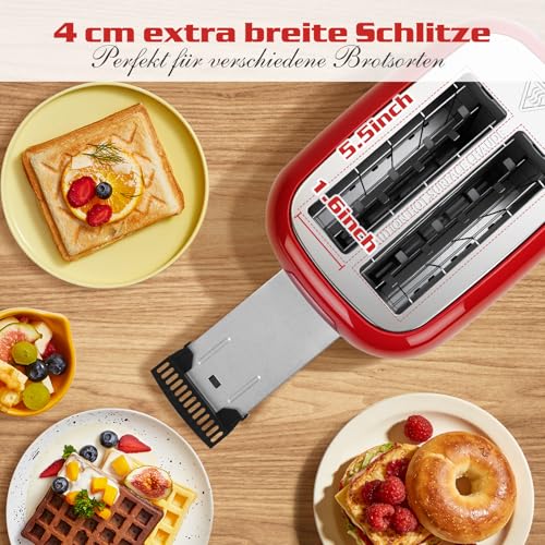 Aigostar Toaster 2 Scheiben, 4 cm extra breite Toastschlitze, 4 Funktionen – Ansicht 2
