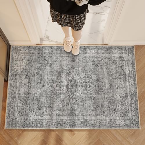 Living Room Rugs,Washable Rugs,Stain Resistant Soft Thin Rug,Vintage Home Decor ...