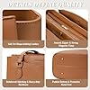 RAINSMORE Handtasche Damen 15,6 Zoll, Shopper Tasche Tote Bag Damen Groß mit Clutch, PU Leder Aktentasche Laptoptasche für Business, Schule, Arbeit, Braun #5