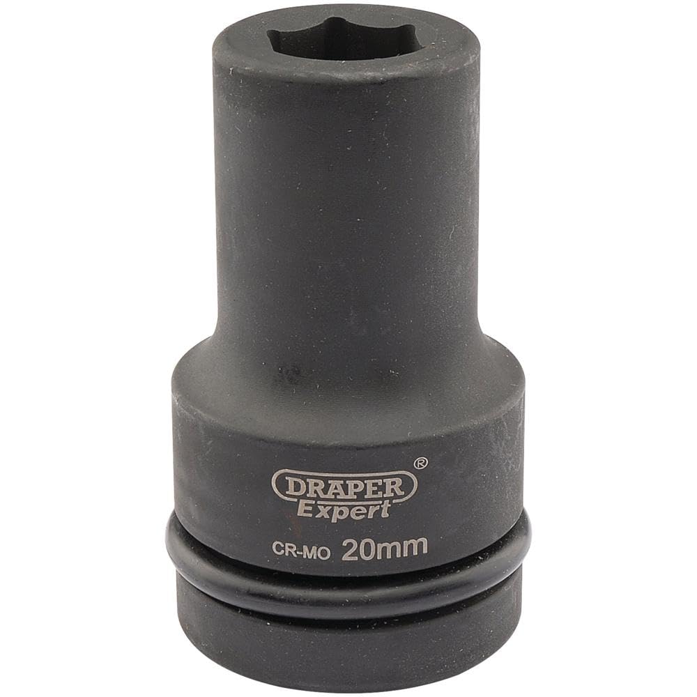 Draper Expert HI-TORQ 6 Point Deep Impact Socket, 1" Sq. Dr., 20mm
