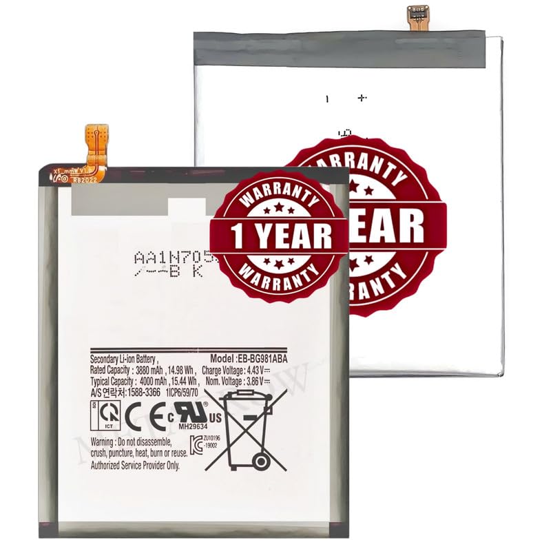 Image of Original EB-BG981ABA Battery Compatible for Samsung Galaxy S20 (5G) - (4000mAh) - 1 Year Warranty JK1