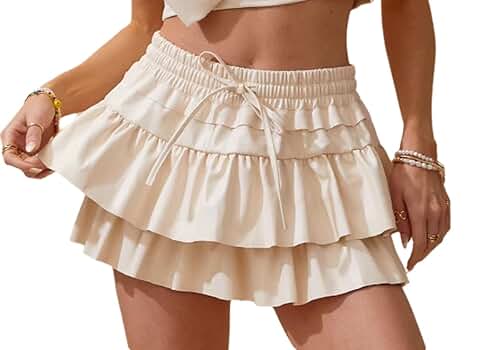 未使用MELTTHELADY ruffle gather mini skirtM CZHGKM Womens Skirt High Waist Ruffle Flowy Mini Skirts for
