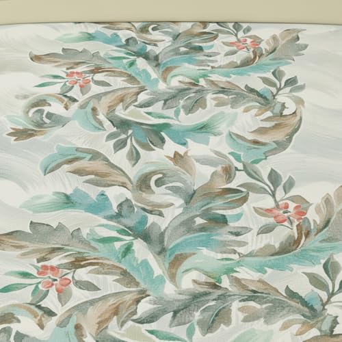 Image of LANE LINEN 100% Cotton Printed King Size Bedsheet - Beige Leaves | OEKO-Tex Certified, 250TC, Fits King & Double Bed, Floral Print, Breathable & Wrinkle-Free, Includes 2 Pillow Covers