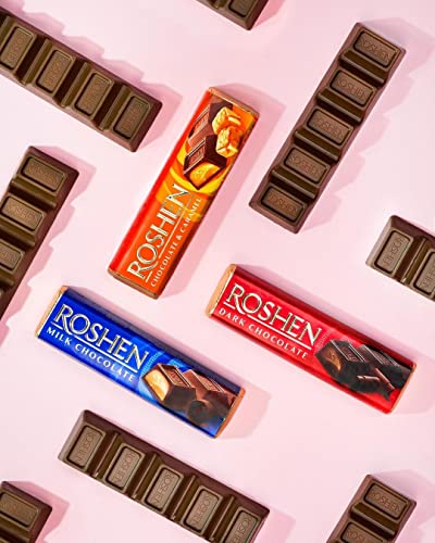 Roshen Bar Milk Chocolate With Cream Brulee Filling 1.51Oz/43Gr (Box Of 30) #TOP2