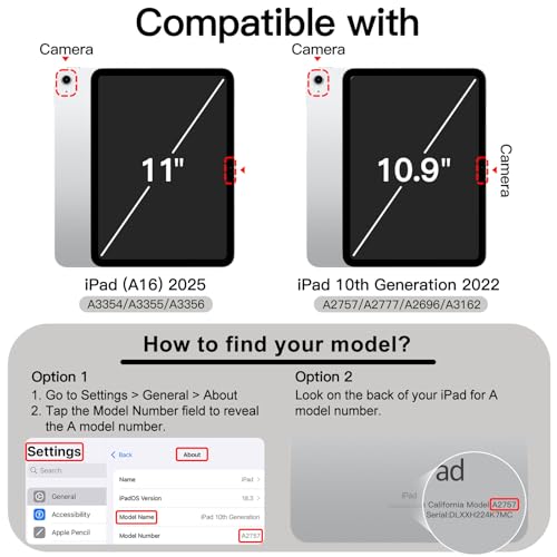 Image of JETech Multi-Angle Stand Case for iPad (A16) 11th /10th Gen, Silver