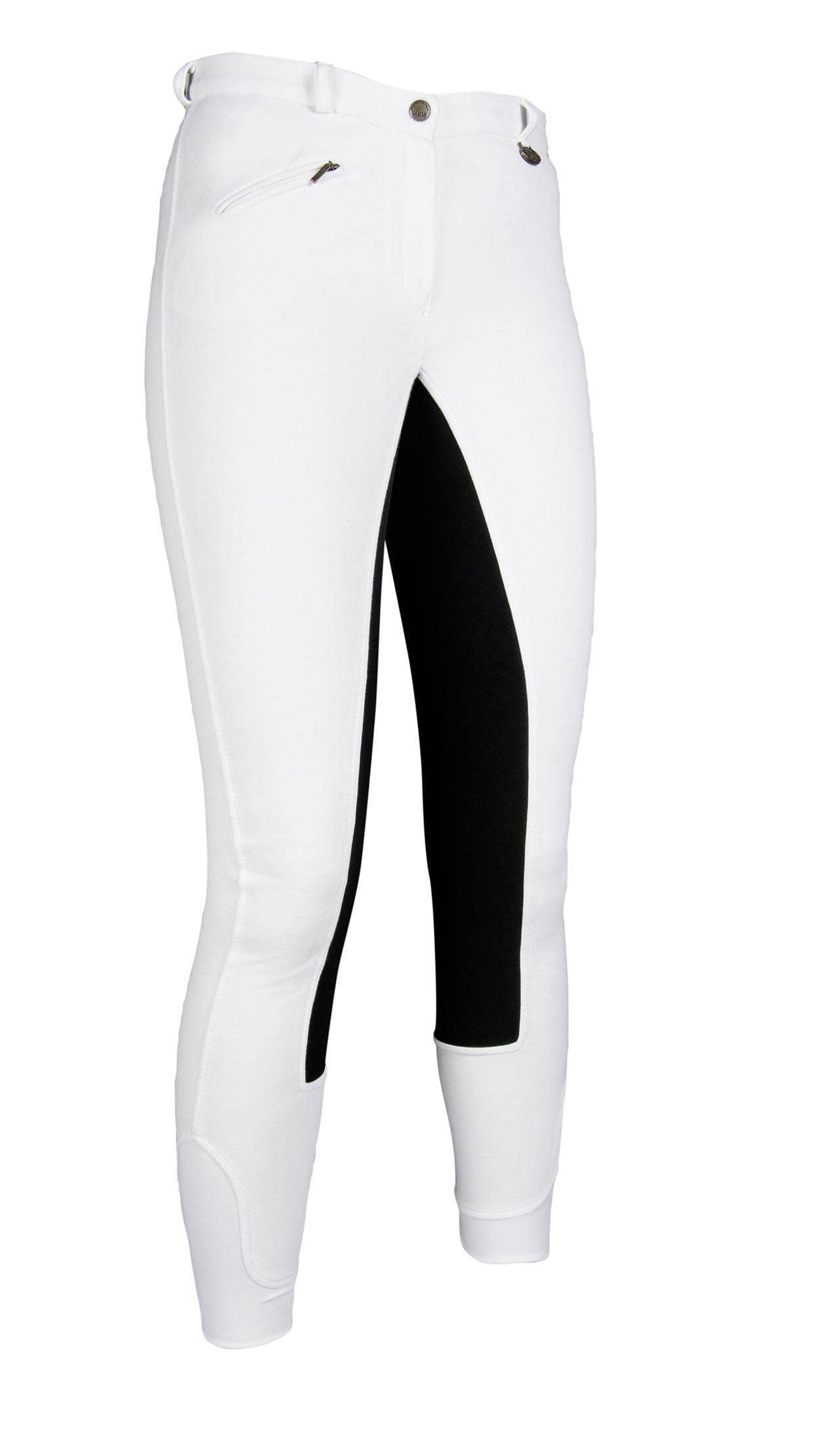 HKM 4057052120046 - Pantalones de equitación para adultos (talla 3/4), color blanco y negro