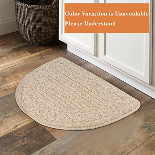 Echaprey Half Round Non-Slip Kitchen Bathroom Toilet Doormat Floor Rug Mat Keeps Your Floors Clean Home Decor (Small, Camel) #TOP2