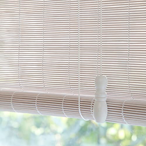 天然竹製ホワイトブラインド すだれ Amazon｜白い竹製ローラーブラインド竹 すだれ 目隠し 屋外 ロール