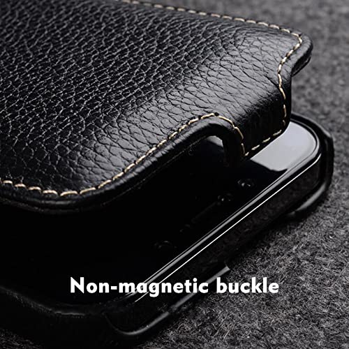 Étui vertical cuir véritable iPhone 12 Pro avec accès complet aux boutons - 4