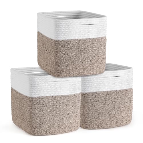 Cube Storage Bins 11 Inch Shelf Cotton Rope baskets for