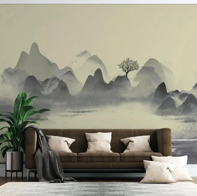 Papier peint 3D panoramique salon et bureau décor artistique 200x140cm