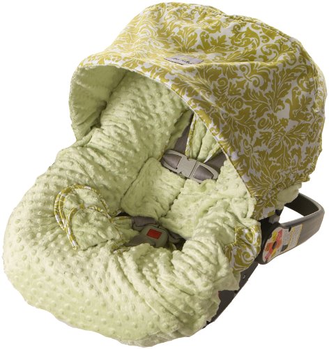 Image of Itzy Ritzy Infant Car Seat Cover, Avocado Damask