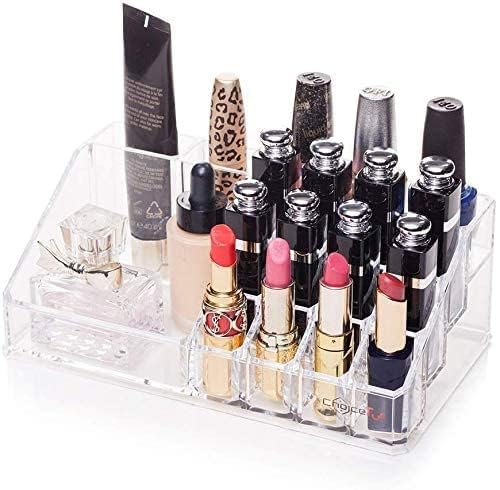 Image of Makeup Organizer Drawer Desk Multipurpose Acrylic Makeup Cosmetic Display Stand Makeup Brushes Lipstick Pencil Mascara Brush Hair Combs and Jewelry Storage Box Dressing Table Organizer