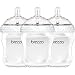 Baby Brezza Two Piece Natural Baby Bottle with Lid - Ergonomic, Wide Neck Design Makes it The Easiest to Clean - Modern Look - Anti-Colic - BPA Free Plastic - White Bottle - 9 Ounce - 3 Bottles
