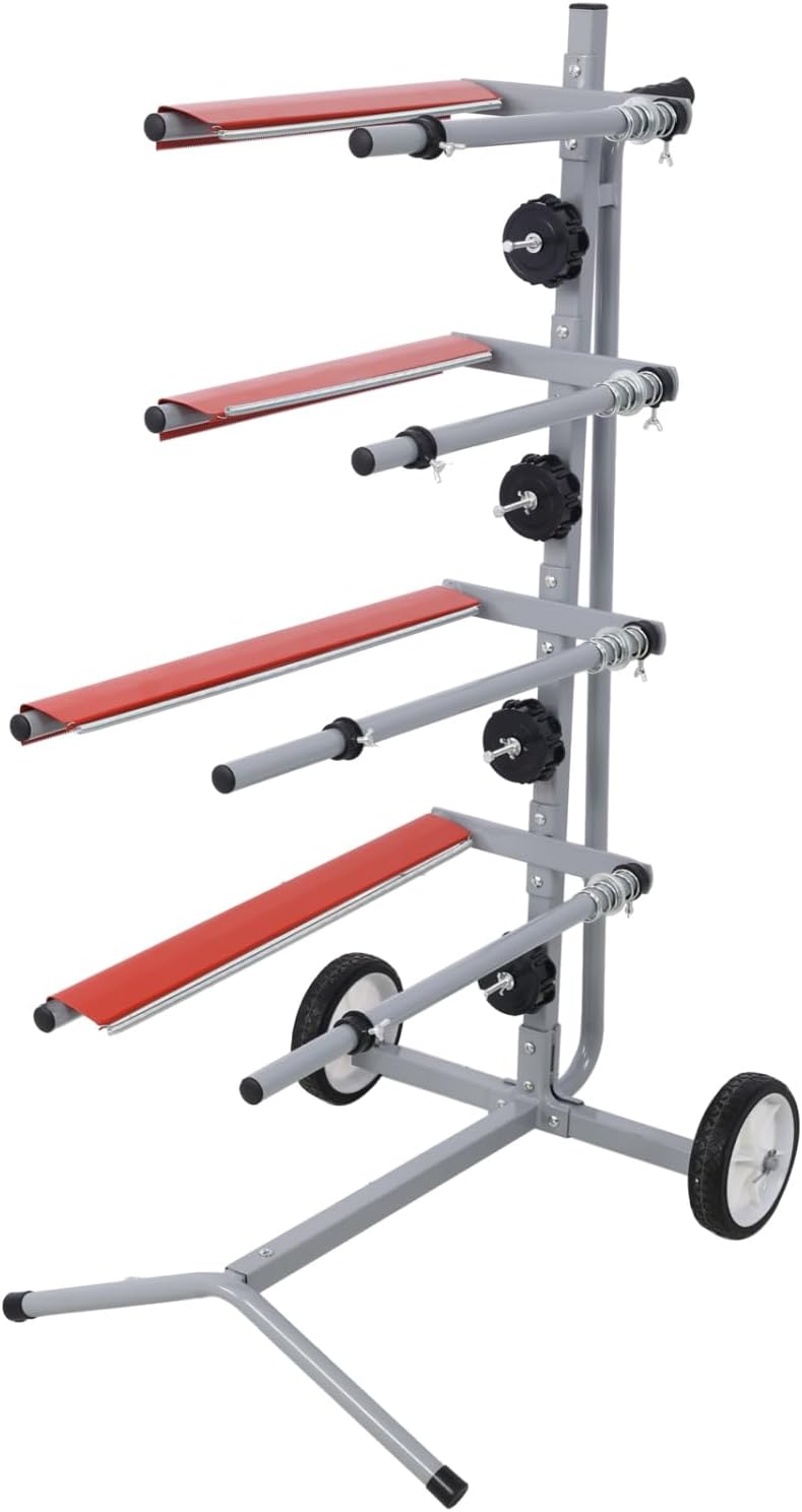Global Mobile Tree Style Masking Paper Machine Station - Steel Red - Versatile Paper & Tape Holder - Auto Body Repair - Efficient Repair