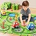 NIPLOOOW 64 PCS Puzzle Track Car Set for Boys & Girls, Ages 3-6, City-Themed Puzzle Race Tracks, Green
