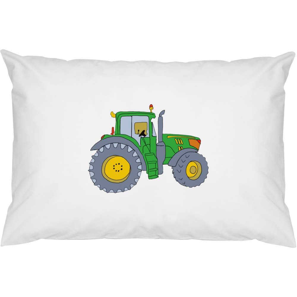 2 x 'Green Tractor' Cotton Pillow Cases (PW00015641)